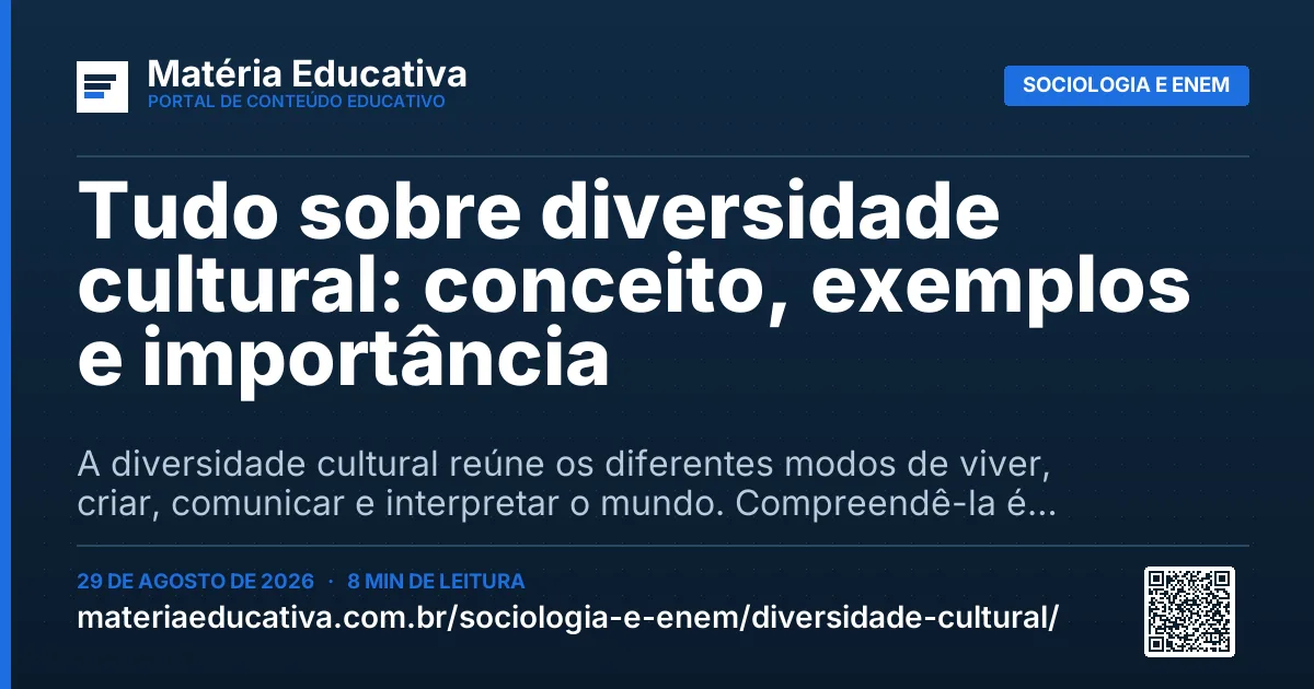 Resumo visual: Tudo sobre diversidade cultural: conceito, exemplos e importância