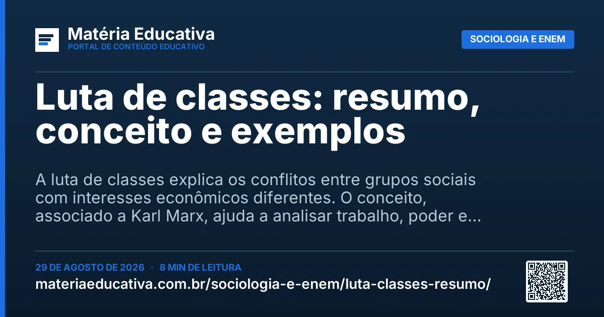 Resumo visual: Luta de classes: resumo, conceito e exemplos