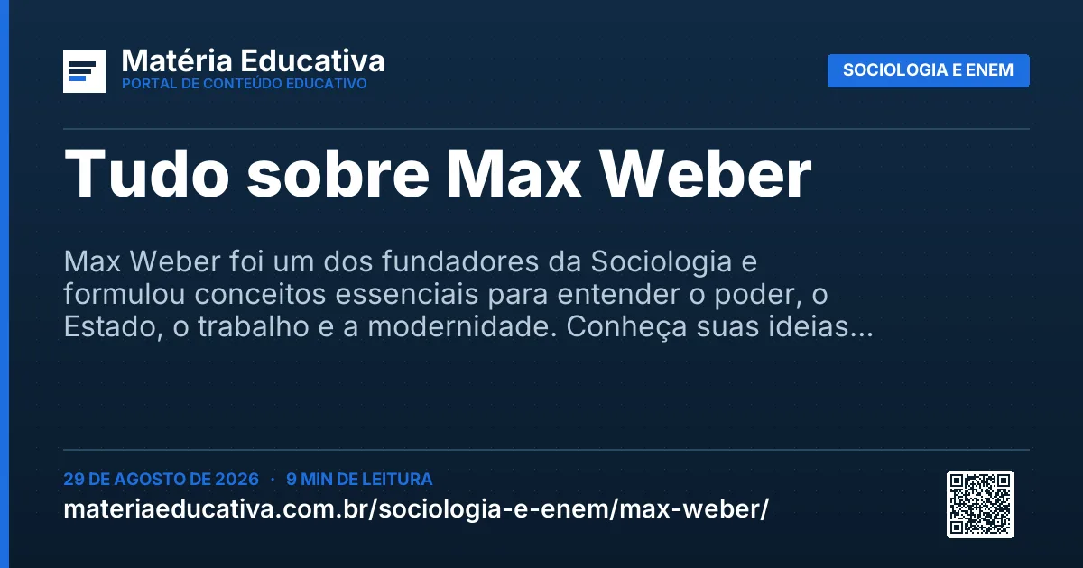Resumo visual: Tudo sobre Max Weber